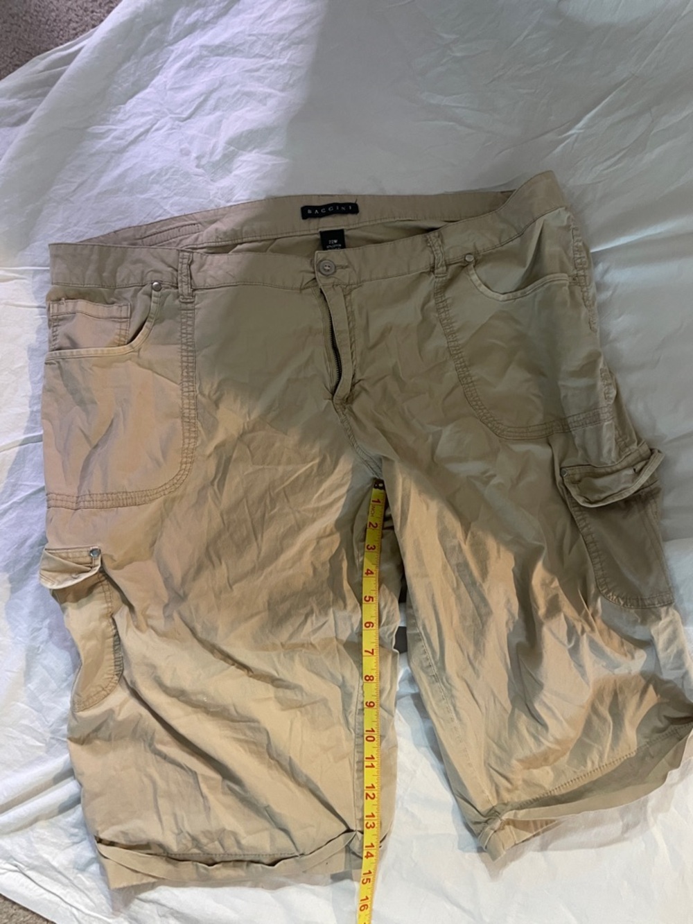 Baccini Tan Casual Shorts with Front Zip